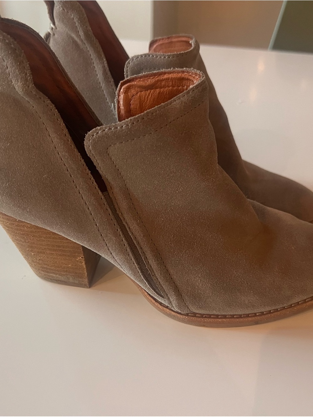 Jeffrey Campbell Taupe Suede Ankle Booties